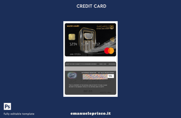 modello mastercard mondiale della Banca Nazionale d'Egitto in stile verificato